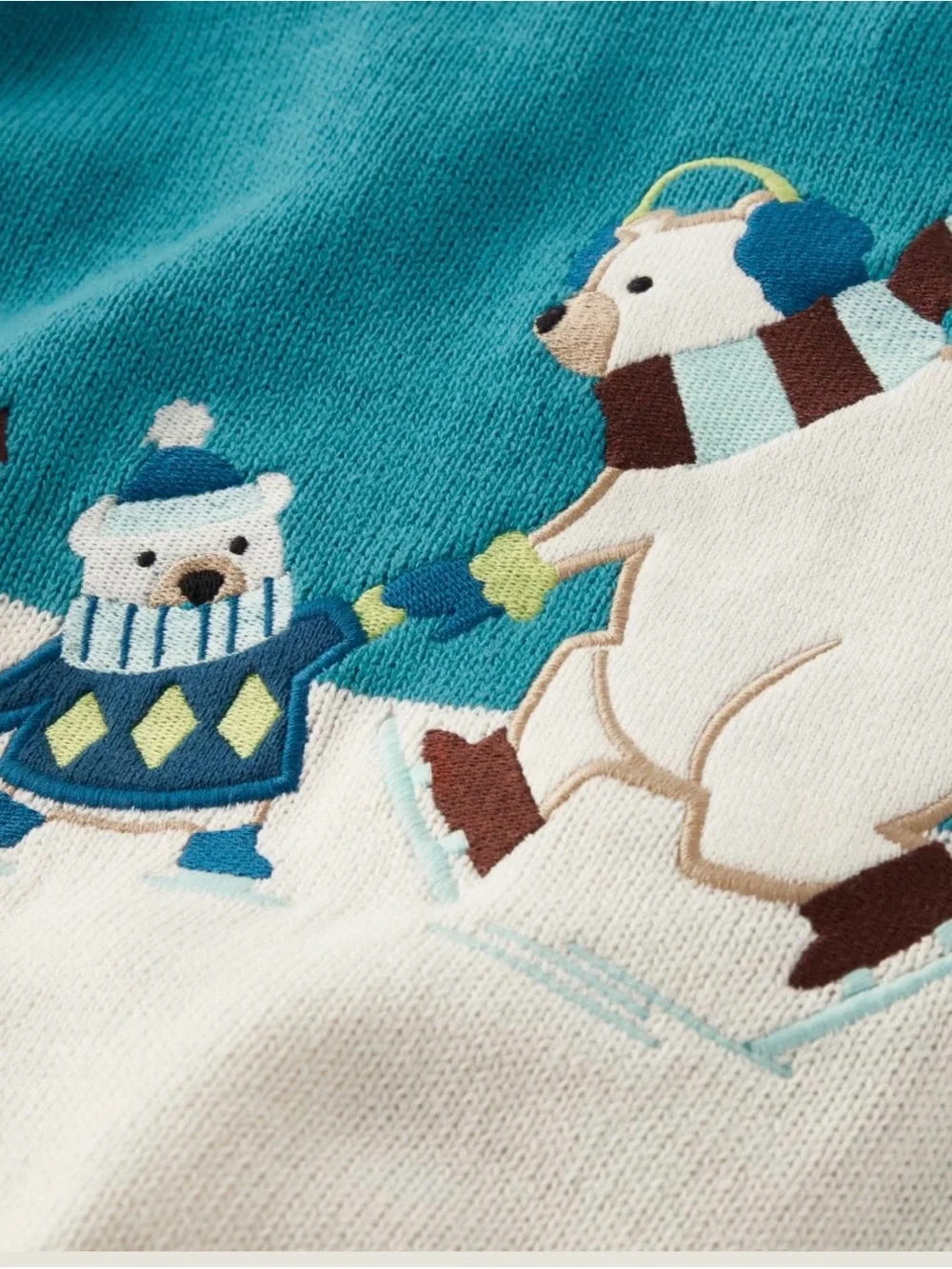 Gymboree Teal & White Ice Skating Polar Bear Sweater